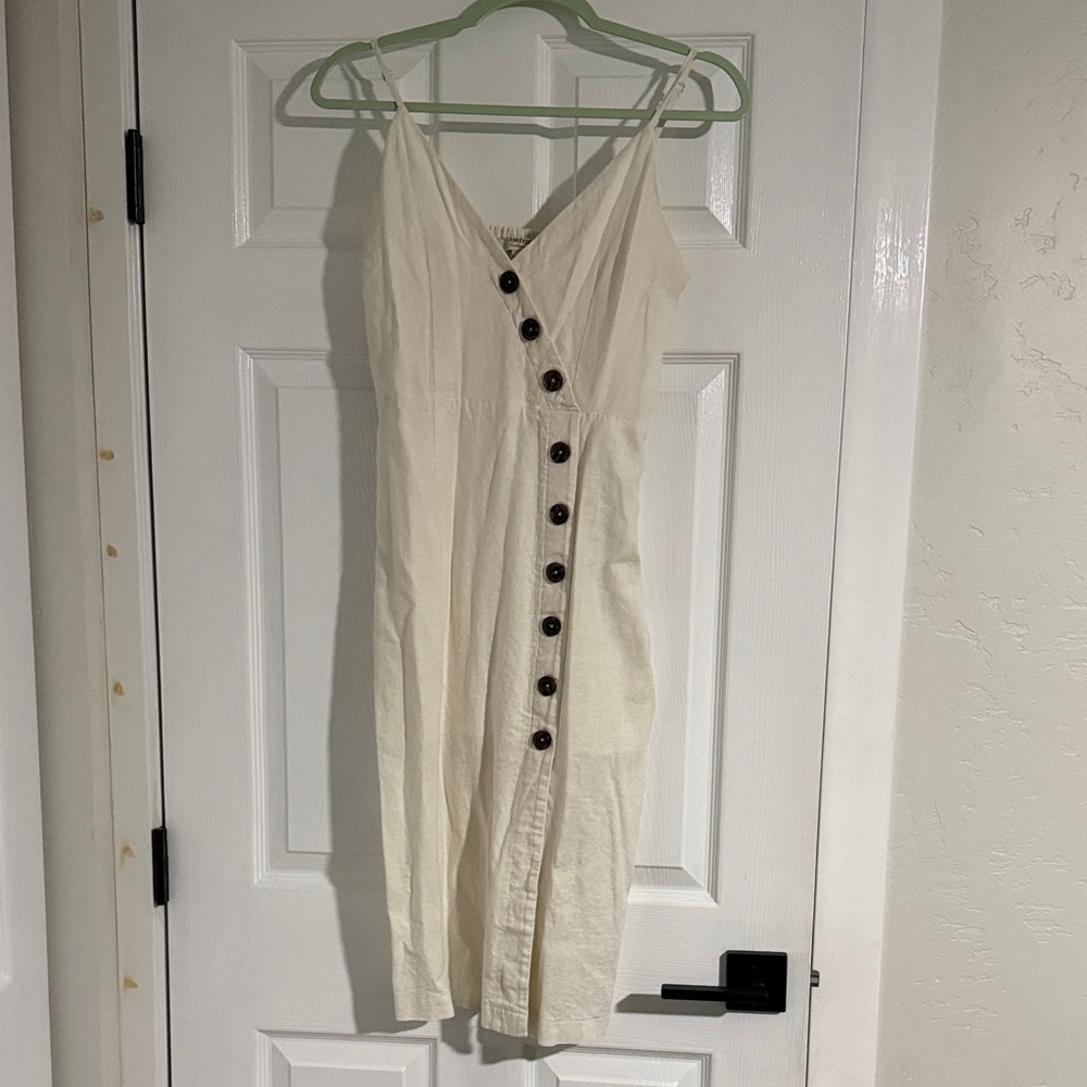 Elegant Cream Button-Down Dress